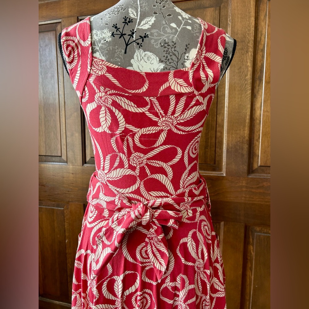 Effie's Heart Red/Orange and Cream Swirl Dress - Picture 3 of 4